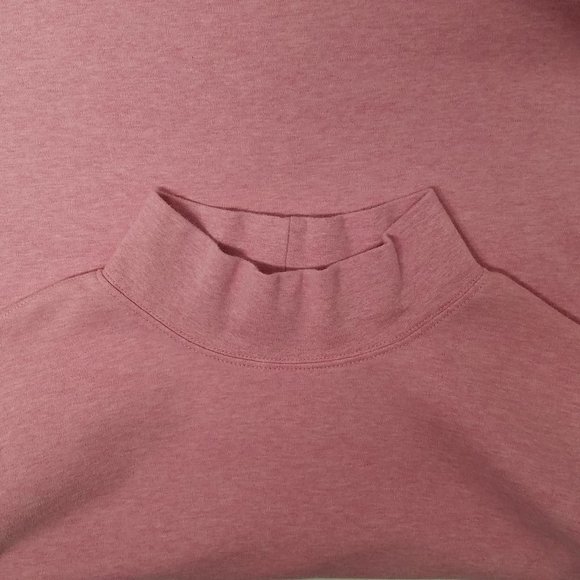 L.L. Bean Heather Pink Cotton Interlock Long Sleeve Turtleneck - Picture 4 of 8
